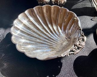 #51).   Weidlich sterling footed shell dish.  6”.  

