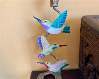 Pair of hummingbird candle holders
