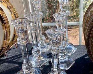 Set of glass candle holders
