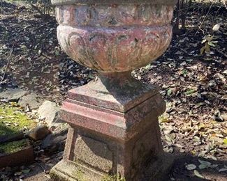 Concrete urn with pedestal
