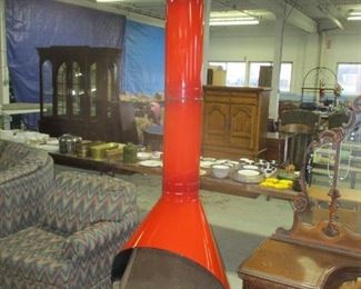 MAJESTIC FIREPLACE, ORANGE RED, GREAT CONDITION, MID CENTURY MODERN