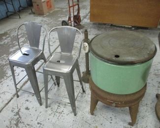 bar stools, washing machine