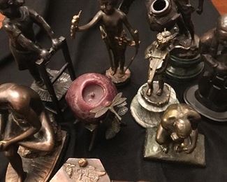 Collection of Bronze Figurines - Artist Paint Pot.