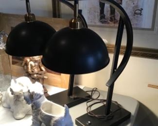 Great pair of black industrial lamps