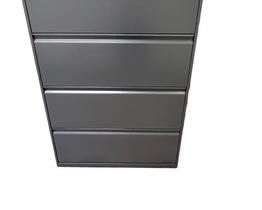 $750 USD     HON 4 Drawer Lateral Filing Cabinet Legal/Letter Dark Grey RC122-4      Description: HON four drawer 36"W lateral file is constructed of heavy gauge steel with a durable powder coat paint finish. Sleek outer case is fused to a nine-point steel grid frame that ensures proper drawer alignment.

Lateral file cabinet has an anti-tip mechanical interlock feature that keeps more than one drawer from opening at a time. Adjustable hang rails in each drawer accommodate letter or legal size file folders. Tamper resistant locks provide security. Cabinet meets ANSI/BIFMA safety standards. 

Topped with a light cherry finish with keys. 

Dimensions: 36"W x 19.25"D x 54.5"H

Location: Local pick up SW Portland, Oregon.

Condition: In excellent condition with only very minor signs of wear commensurate of light use.       https://goodbyhello.com/products/copy-of-hon-2-drawer-lateral-filing-cabinet-legal-letter-in-light-grey-rc121-3?_pos=30&_sid=d7a4d8c81&_ss=r