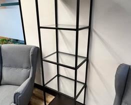 $35 USD     IKEA Four Shelf Black Tower Bookcase Shelving RC122-22     Description: The straightforward design and glass shelves make your beloved objects stand out. The top and bottom panels are black-brown on one side and black on the other – choose the expression that suits you best.

Dimensions: 20 x 15 x 70 in

Location: Local pick up SW Portland, OR.  Shipper suggestions available upon request.

Condition: In excellent condition.     https://goodbyhello.com/products/copy-of-ikea-modern-genuine-leather-tufted-sofa-couch-loveseat-rc122-20?_pos=17&_sid=d7a4d8c81&_ss=r    