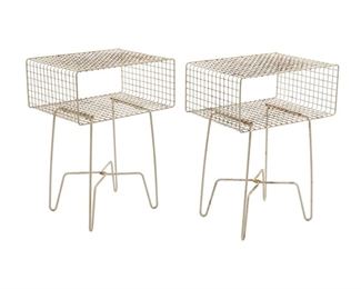 Pair of Mdesign Wire Frame End Tables