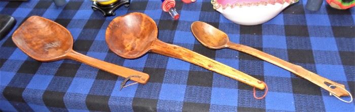 Large Scandinavian carved spoons