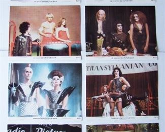 Lot 80   1975 Rare set of 8 Rocky Horror Lobby Cards, 11" x 14", sequentially numbered 1  thru 8.  Condition:  Mint.  