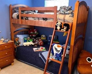 Basset kids bunkbeds & twin mattress also with matching bookcase, nightstand and dresser