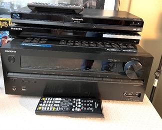 Panasonic DMP-BD655 Blu-ray Disc player -- Samsung DVD player -- Onkyo AV Receiver TX-NR515 