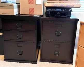 1 of 2 matching Pottery Barn file cabinets items on top are NFS 