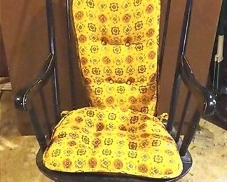 Black and Gold Painted Rocking Chair