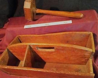 Primitive Wooden Carrier and Mallet