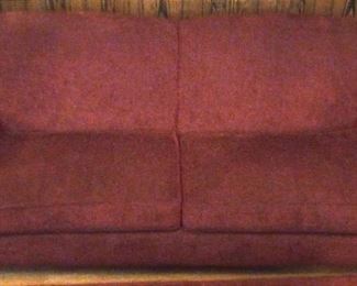 Red Upholstered Broyhill Sofa
