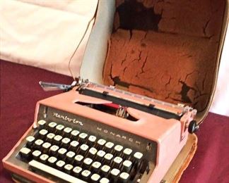 Remington Monarch Salmon Typewriter and Case