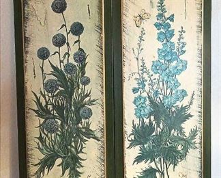 Vintage Decoupage Botanical Wood Wall Art