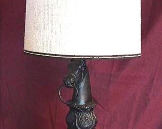 WoodMetal Horse Bust Lamp