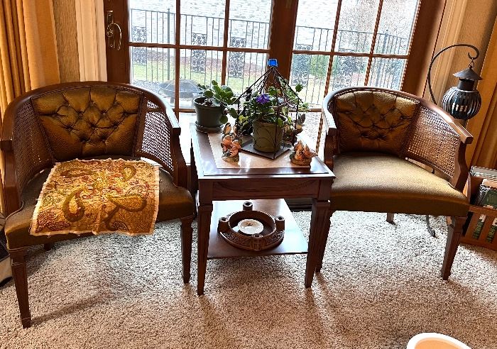 Matching Vtg. cane chairs 