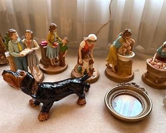 Vtg. Goebel Dachshund figurine and  1970's Universal Statuary Corp. Figurines -Many more than what is shown here