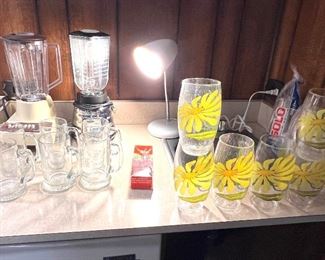 Mixers, Beer Glasses and Acrylic Sunflower Tumblers