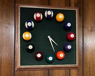 Vtg. Pool Ball Clock