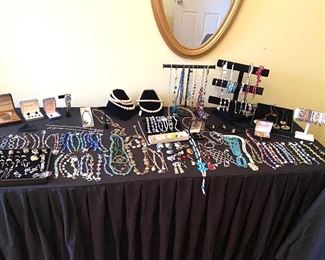 New and Vintage Jewelry, Necklaces, Bracelets, Bangles, Broaches, Rings, Clip-on Earrings, Pierced Earrings, Shoe Clips, etc.