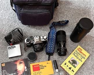 Canon camera 2848999 - w/lenses, case, strap and other misc. 