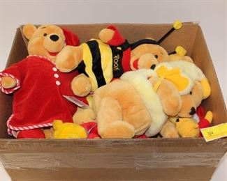 Box of Pooh Bear Stuffies