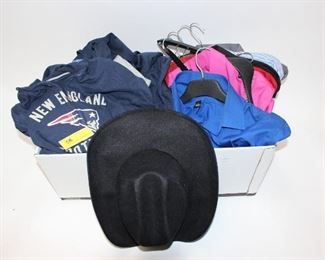 Box of Clothing & Hat