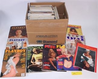 Large box lot playboy & other erotic magazines