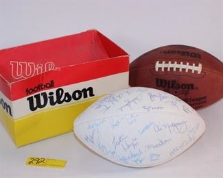 C.1985 Signed Raiders football w/ nfl football