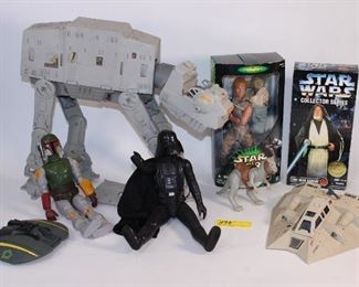 Star Wars toy lot played with