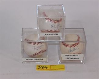 3 R. Fingers, T. Seaver, D. Larsen signed balls