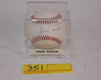 Hank Aaron signed baseball