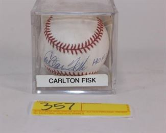 Carlton Fisk signed baseball