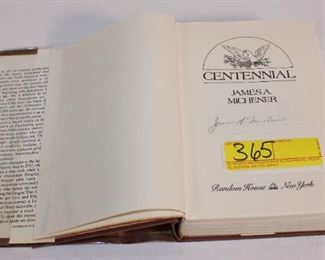 Centennial autographed James A. Michener book