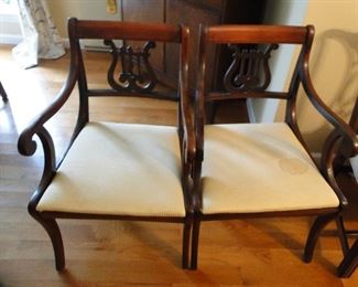 Two Lyre Back Chairs $75