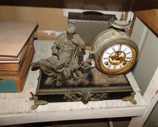 Antique Victorian Figural Ansonia Clock $300