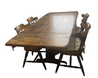 Vintage Farmhouse Dining Table and Chairs