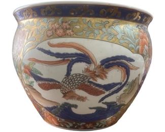 Vintage Chinese Porcelain Famille Fishbowl Planter