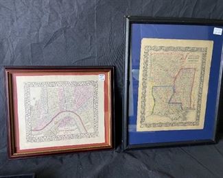 Framed Maps, Antique Maps