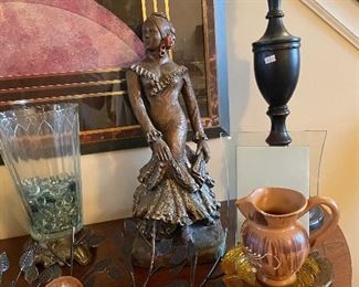 Vintage  Marwal Chalkware Statue Latina Flamenco Dancer
