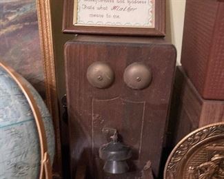 Vintage wall mount wood phone 