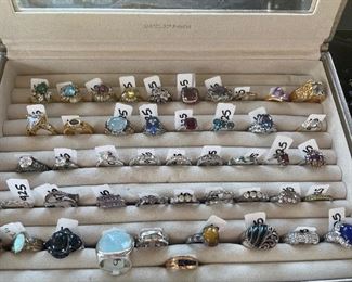 Sterling silver rings - mostly JTV brand 
