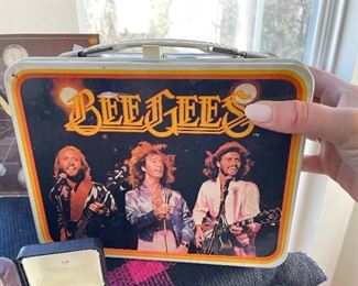 Beegees metal lunchbox with matching thermos 