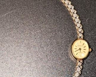 10 karat gold diamond Geneva watch