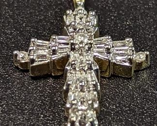 14 karat gold diamond cross