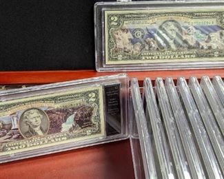 Collector's $2 bills in case