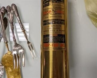 Really cool antique brass fire extinguisher